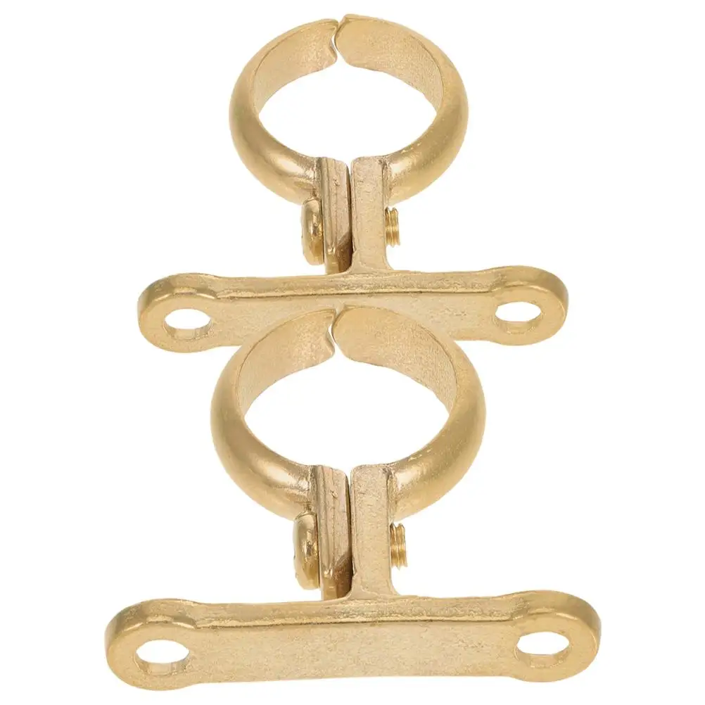 

2Pcs Pipe Clamps Water Fixing Heavy Duty Brass Holder Brackets Tube Hooks Durable Wear Resistant Secure Fastening Metal Clamps