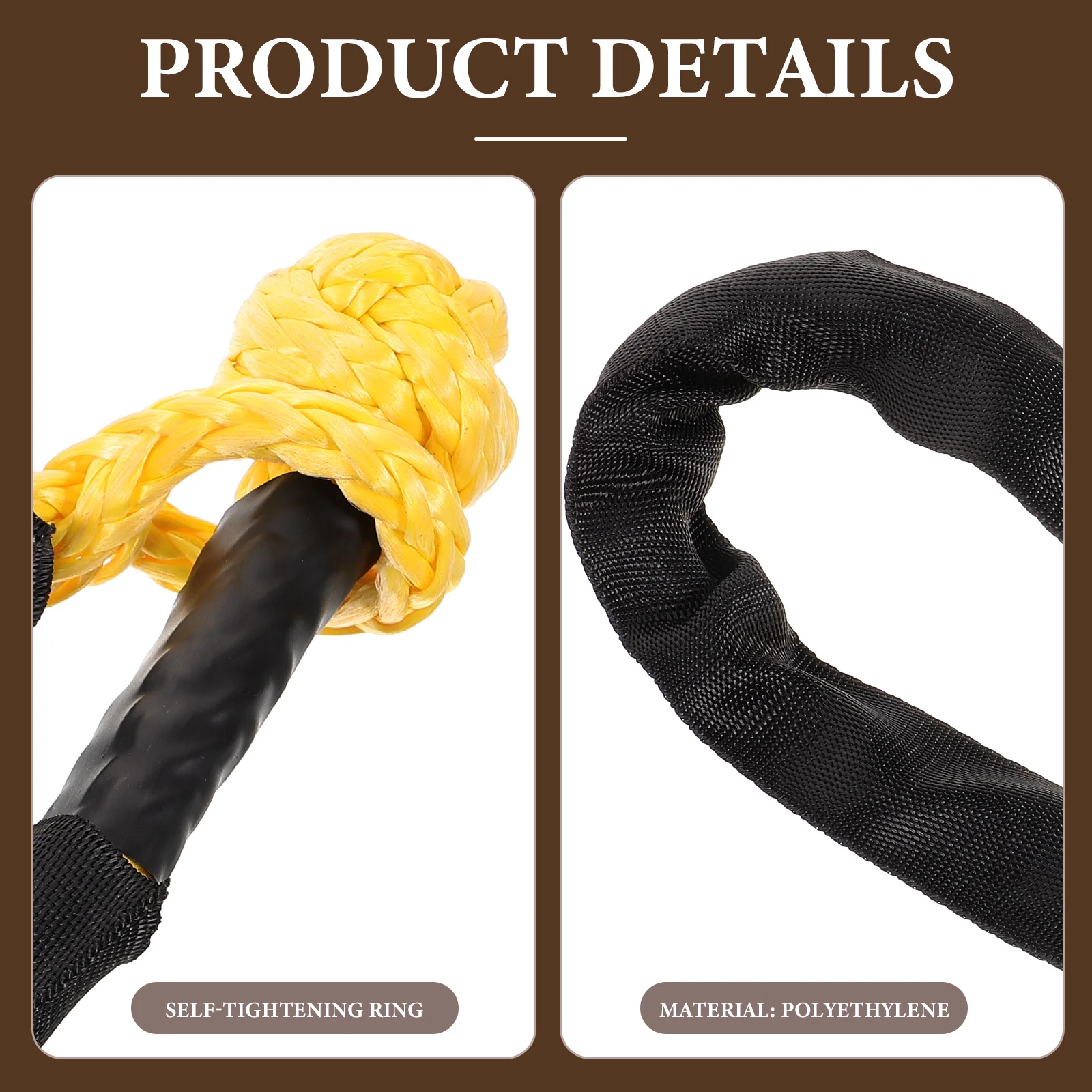 

Flexible Shackles Winch Shackle Synthetic Recovery Rope Car Tow Hook Connector High Strength Towing Strap Mud Snow Ditch