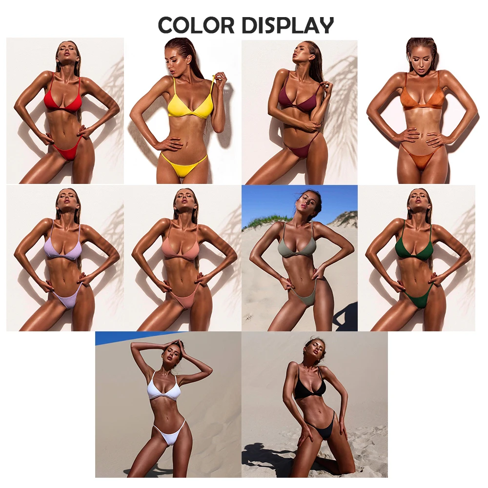 Una-Shop 조절 가능한 스트랩이있는 여성용 섹시한 비키니 세트 단색 수영복 여름 해변 수영 풀 파티 비키니 비치웨어