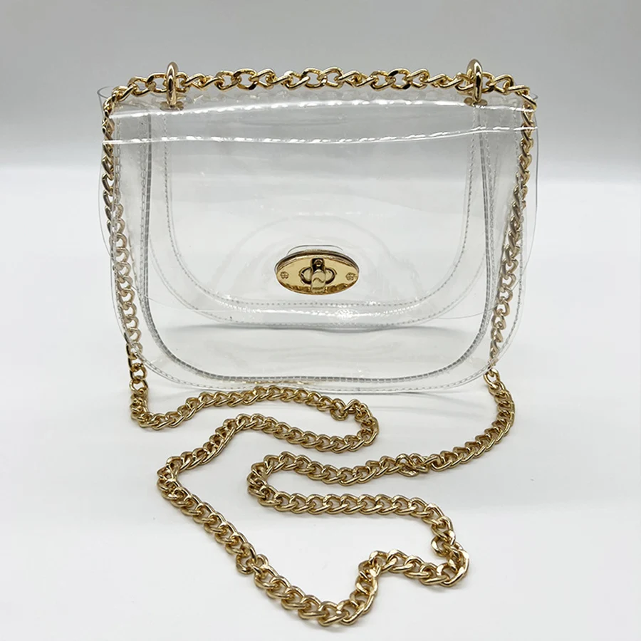 

Новая женская маленькая сумка-флип, модная однотонная прозрачная желейная сумка на плечо, прозрачная сумка через плечо, маленькая квадратная сумка с цепочкой Y2K