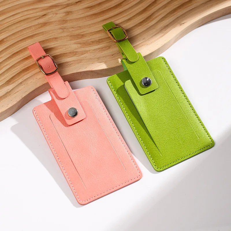 Etykieta bagażowa ze skóry PU, identyfikator do walizki, klips do identyfikacji podróżnej, akcesoria do walizki biznesowej.