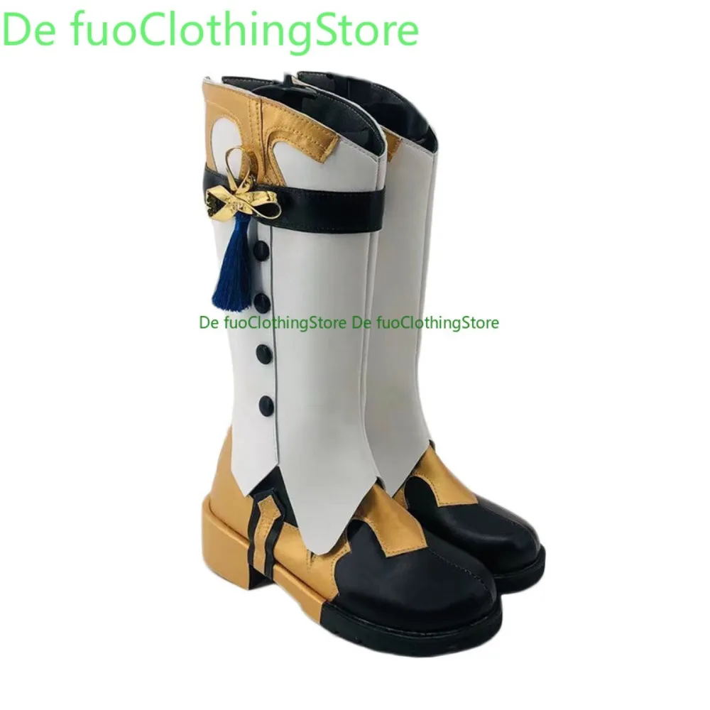 Defuo genshin impacto xingqiu cosplay sapatos anime botas de convenção anime jogo rpg sapatos e botas festa de halloween