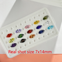 1PCS Per Colors Total 15pcs Size 1.5x3mm ~ 8x16mm Marquise Shape Loose Cubic Zirconia Stone CZ