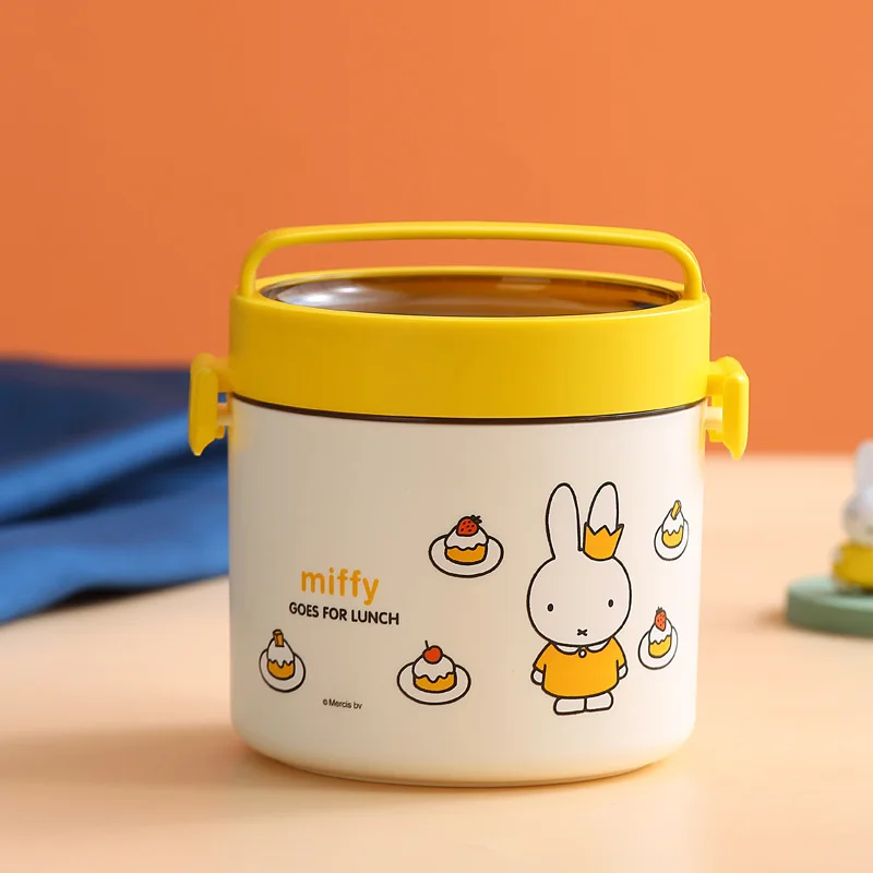 Scatola isolata Miffy Kawaii Miffy Rabbit Cartoon Bento Box in acciaio inossidabile 304 Cartoon Bambini Studente Operatore d'ufficio specifico