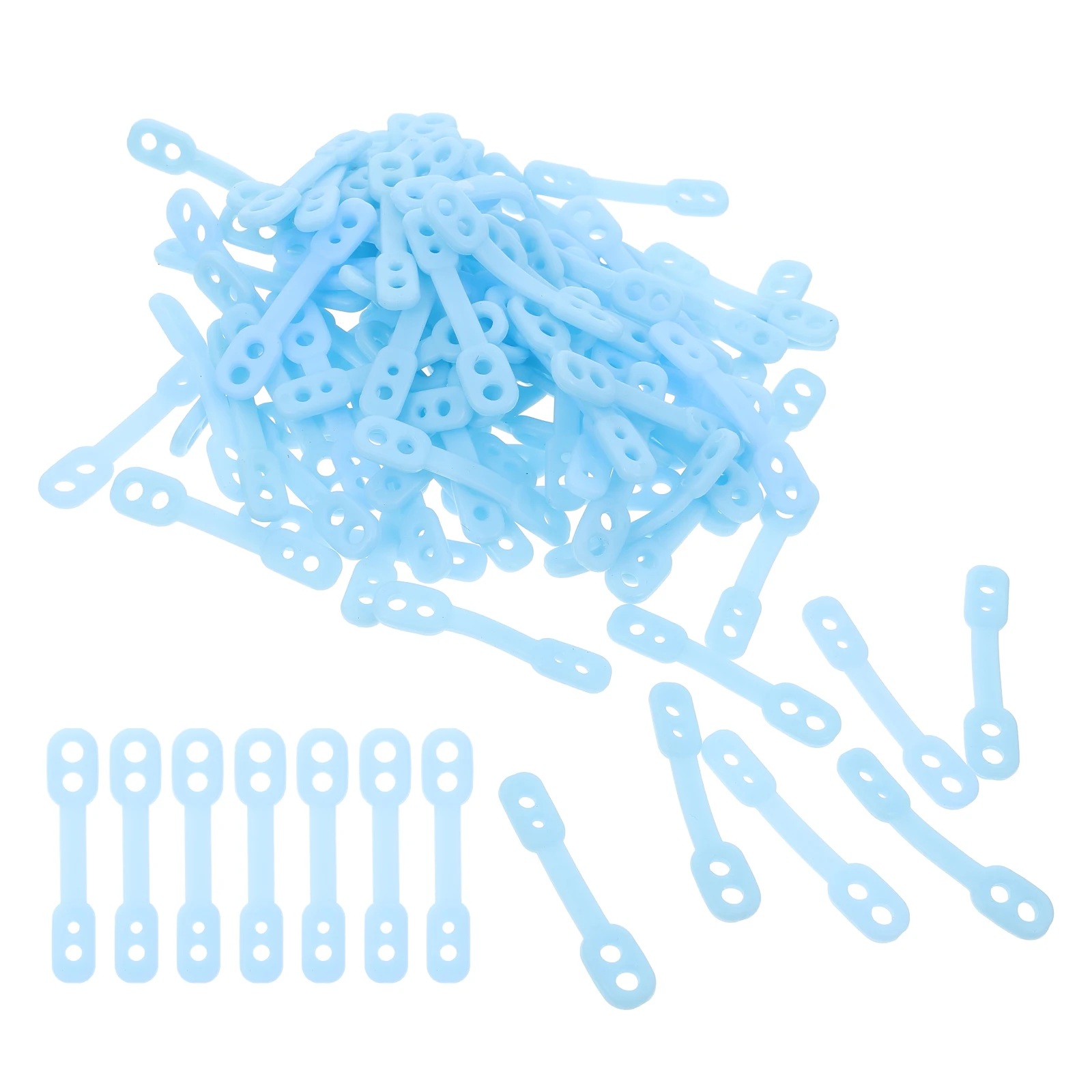 

100pcs Windproof Buckle Fixing Clip Hook Hangers Clothes Rod Connector Silicone Tube Drying Rack Balcony Closet Practical