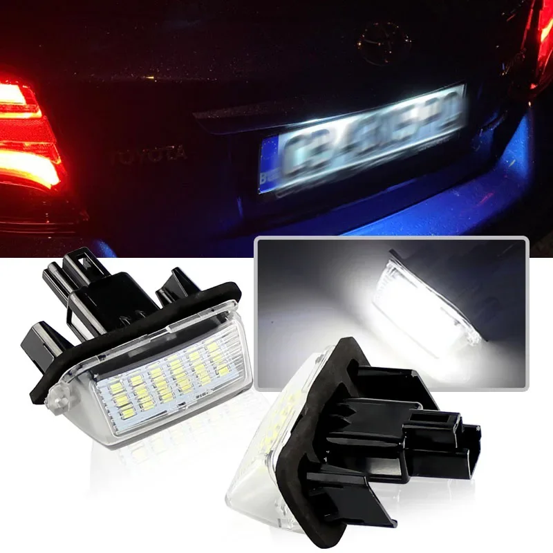 

2Pcs LED License Number Plate Light Lamps For Toyota Camry Avalon Auris E18 Vios Esquire Esquire EZ Noah Proace City SAI
