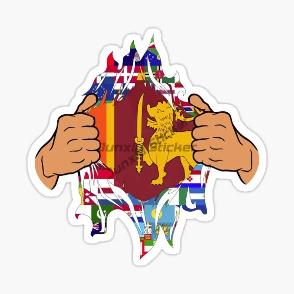 Sri Lanka Flag Emblem Stickers Laptop Motorcycle Truck Window Car Wall Room Table Decorative PVC Decal