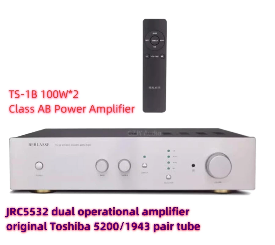 TS-1B 100W*2 Class AB Power Amplifier ,High Power Preamplifier,Stereo Amplifier Dual OPA JRC5532 /5200/1943