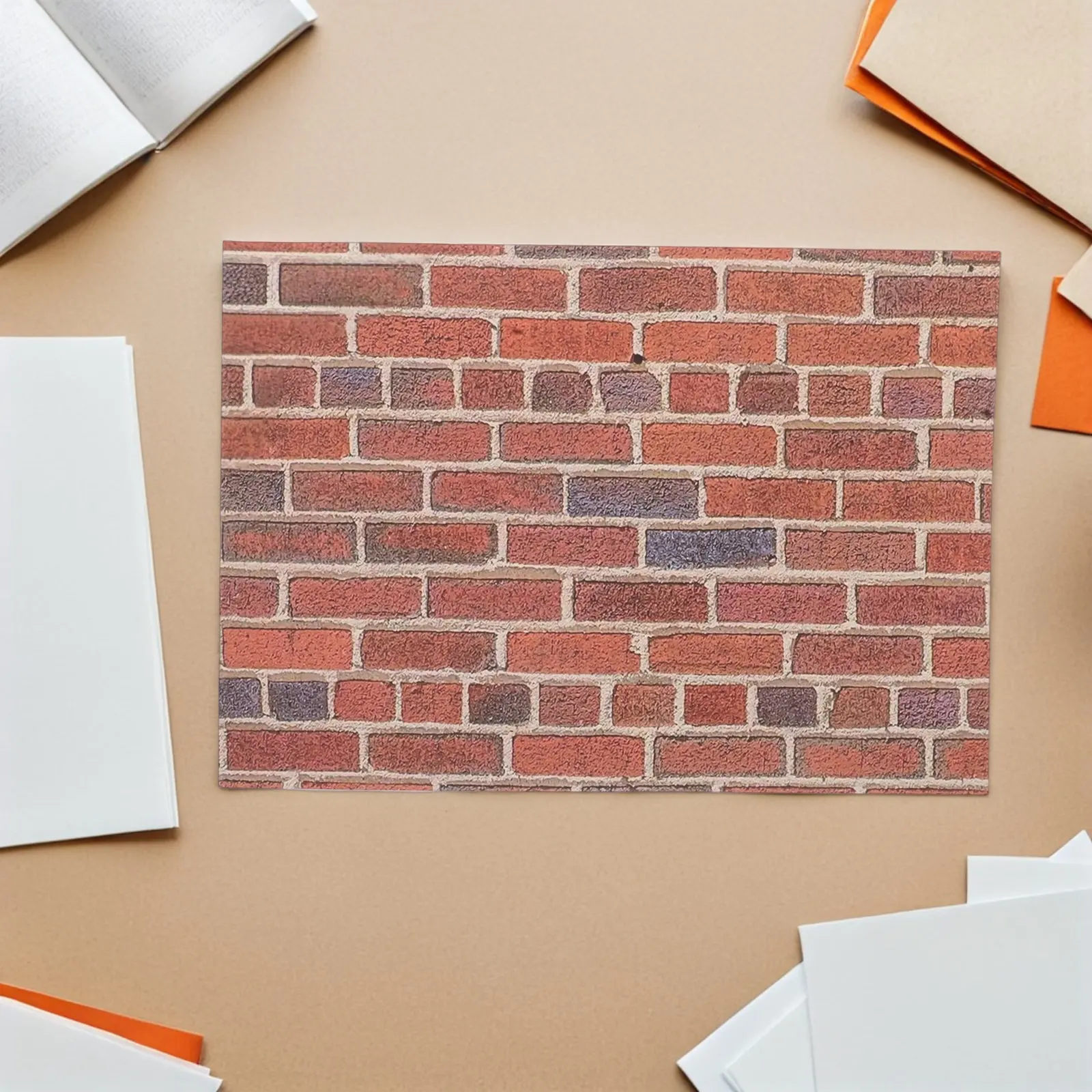 

12 Sheets 1:12 Scale Miniature Dollhouse Wallpaper Peel and Stick Red Brick Self Adhesive Wall Covering Removable Brick Texture