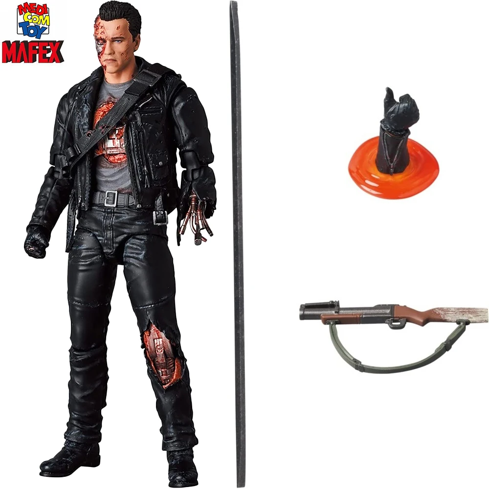 [In Stock] Original Medicom Toy Mafex Movie Series Terminator 2 T-800 Battle Damage Ver 160Mm Action Figure