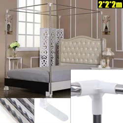 Stainless Steel New Bed Mosquito Net Canopy Frame Silver Color Not Easy To Rust Aesthetically Pleasing
