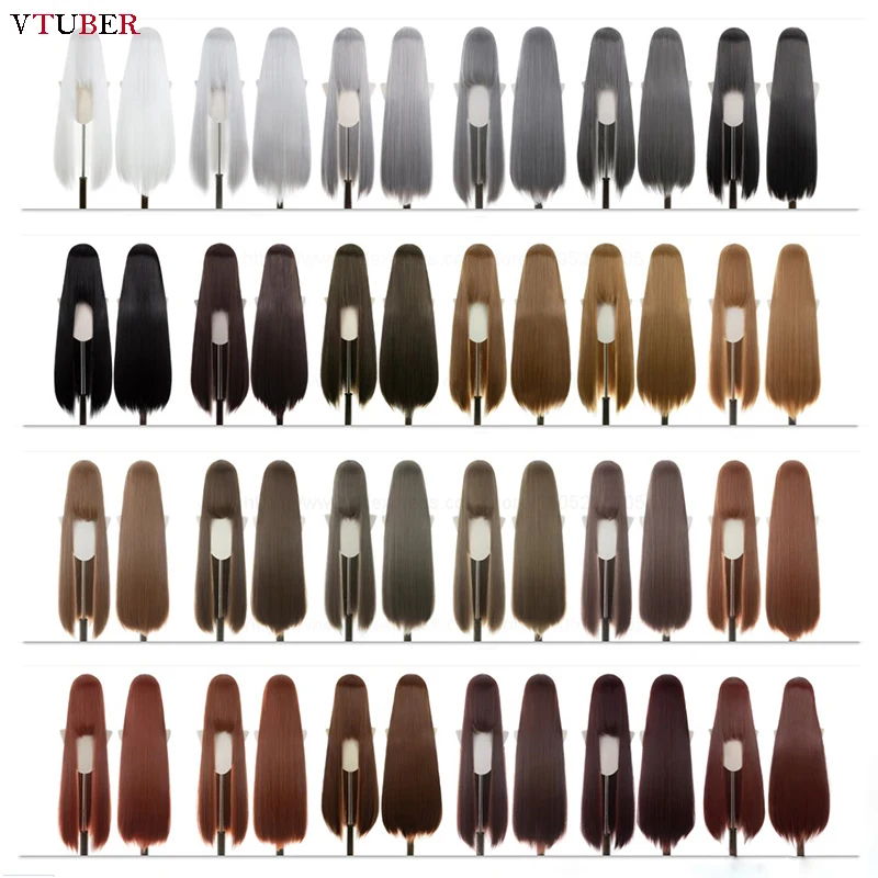 192 Colors 600g 100cm Long Straight Cosplay Wig Heat Resistant Hair White Black Gray Red Brown Red Blonde Blue Green Anime Wigs