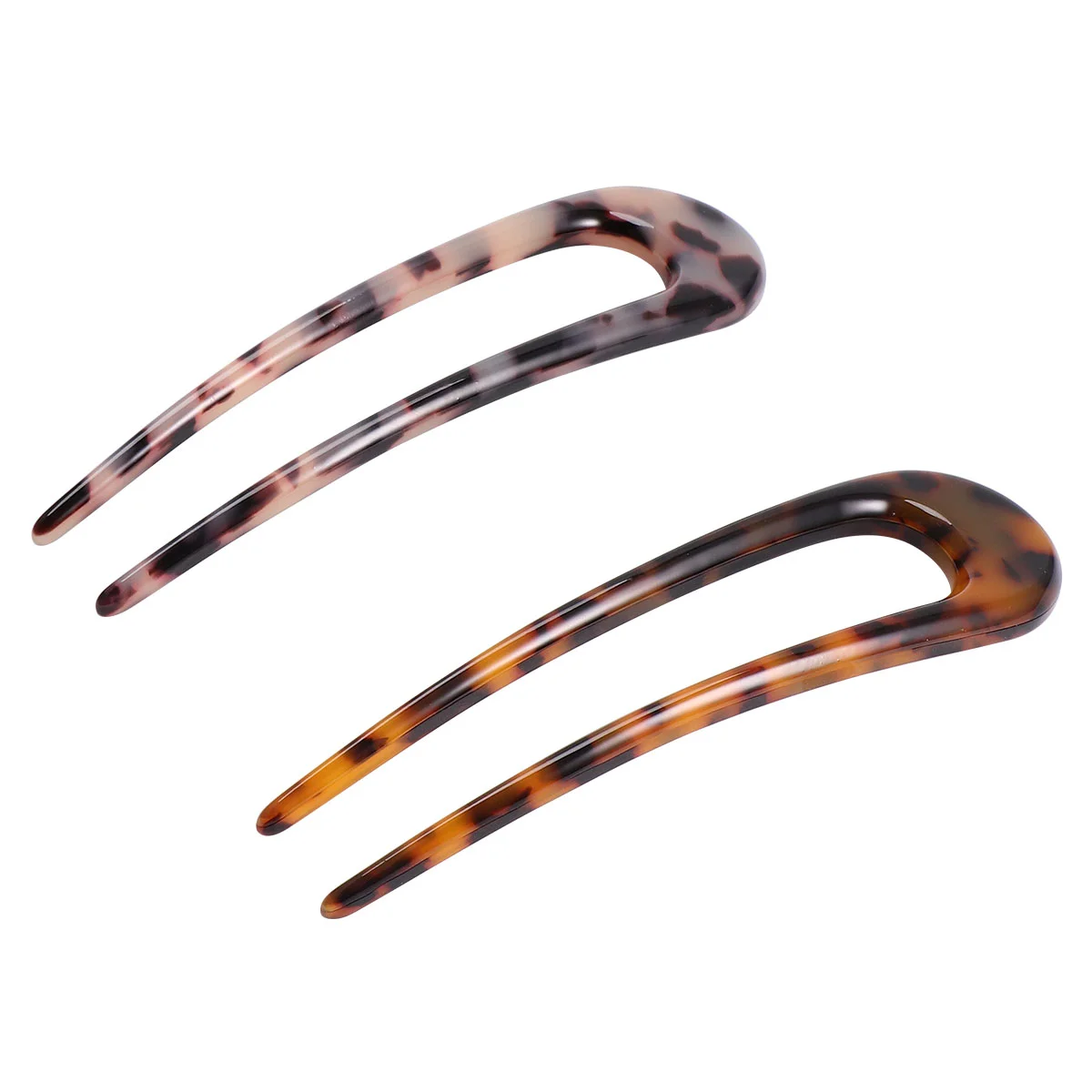 2 Pcs Hair Accessories Two Forks of Khaki Powder U-shaped Acetic Acid Hairpin Bridesmaid Clip Supply