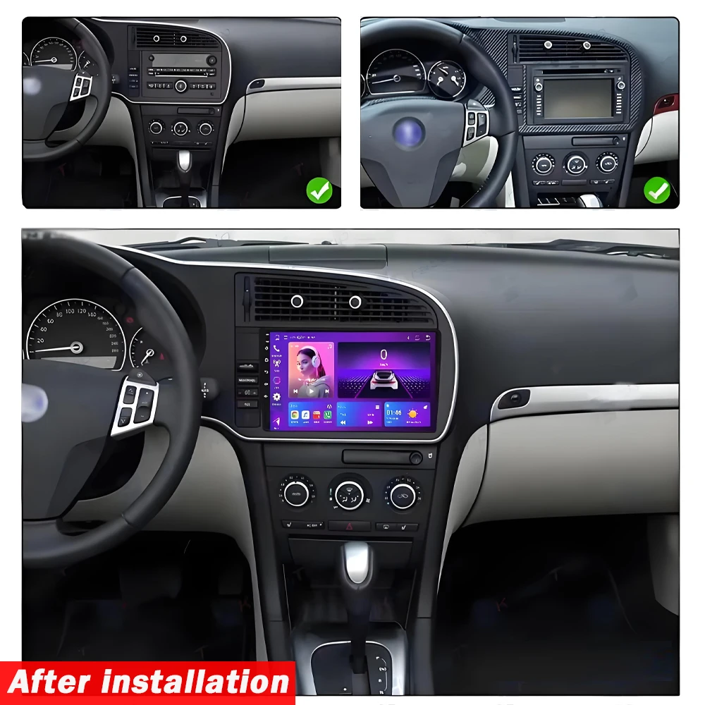 Android Auto For Saab 9-3 93 2007 2008 2009 2010 2011 Car Radio Wireless Carplay GPS Navigation 2 Din Stereo Multimedia Player