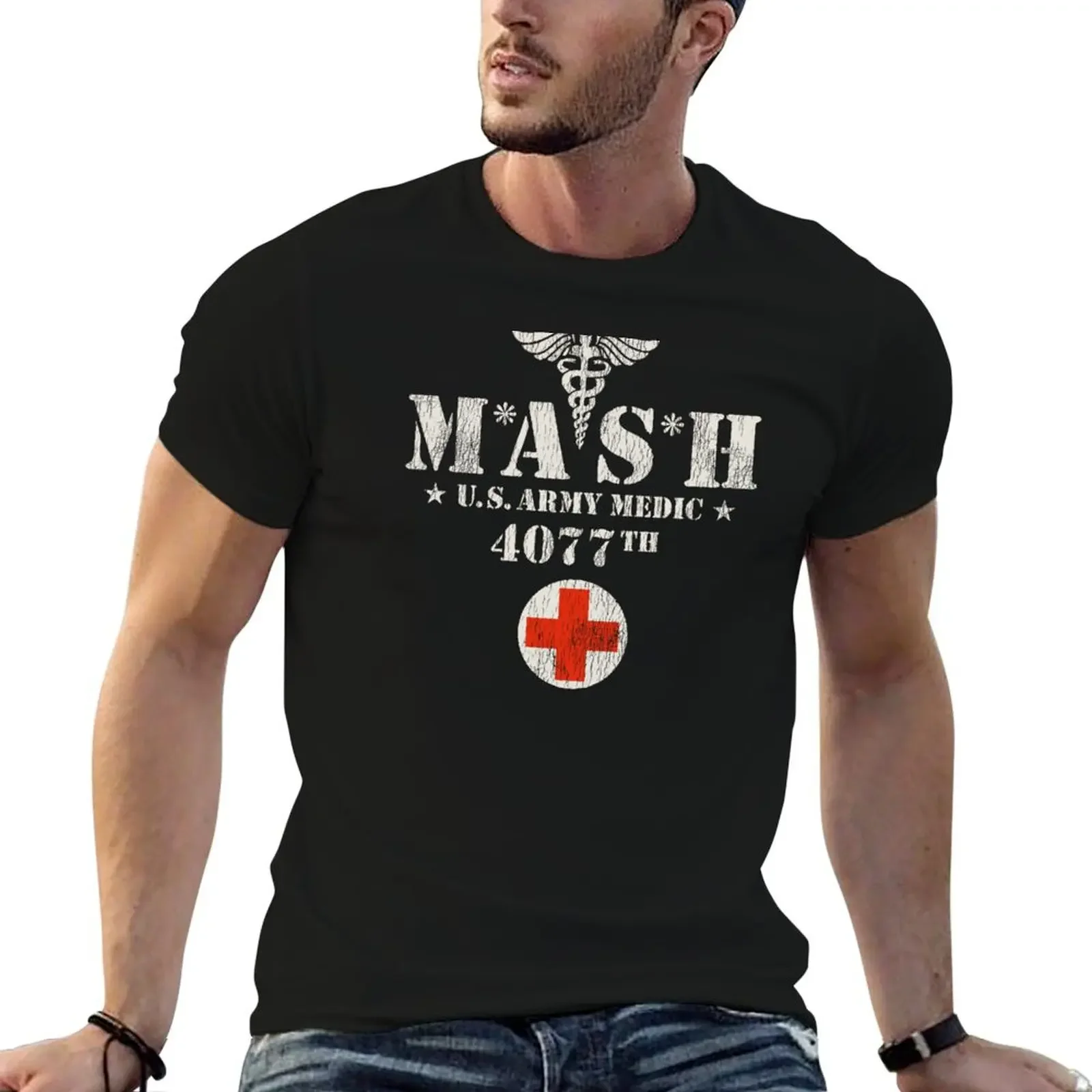 Mash TV Show Worn T-Shirt baggy shirts customs design your own aesthetic clothes football t shirt men clothings