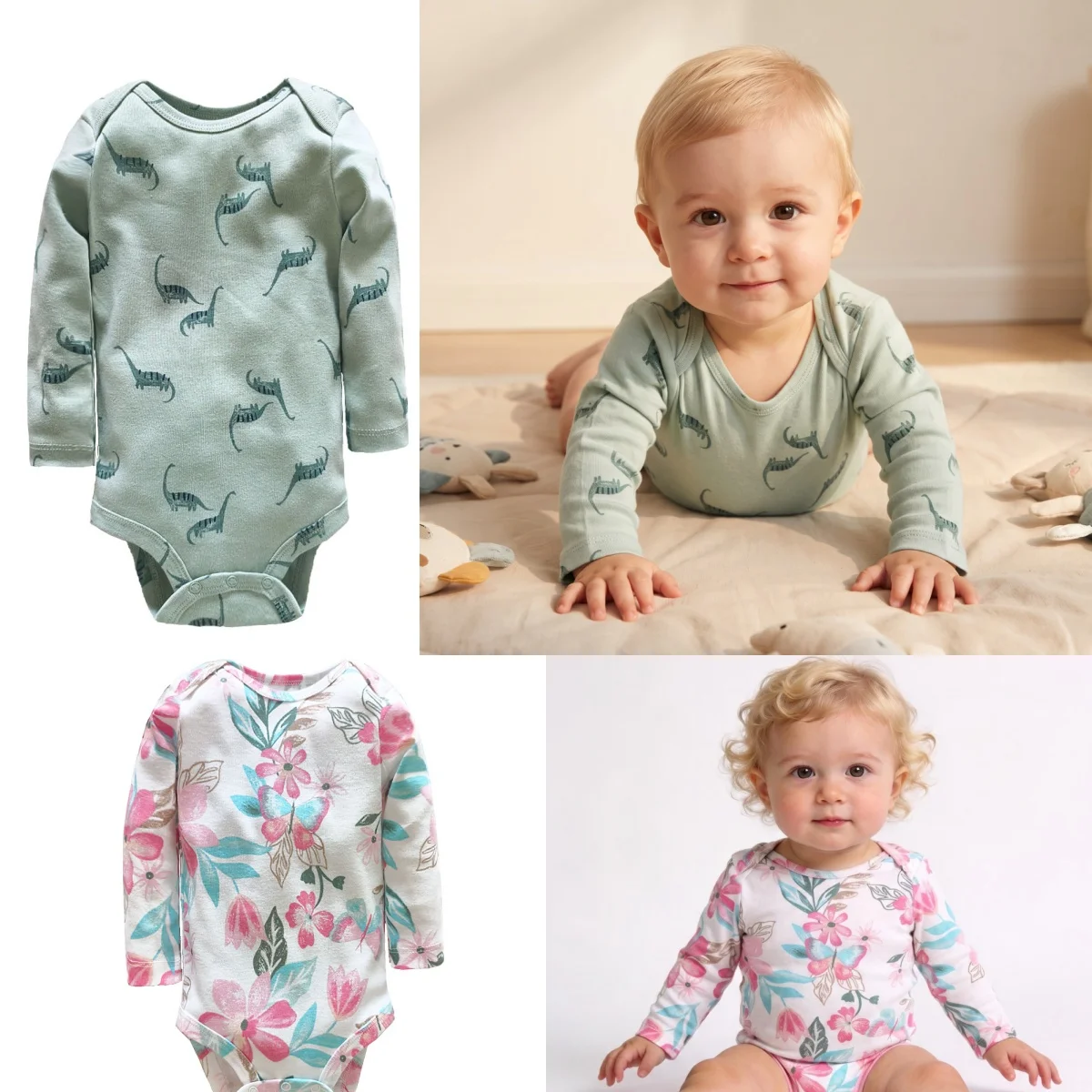 1PCS Long Sleeve Baby Bodysuit 100% Cotton Newborn Jumpsuit 0-12 Months Unisex Baby Clothing Bebe Body Suit Boys Girls Clothes