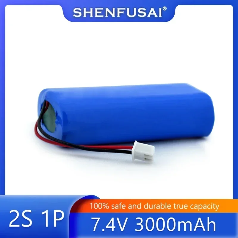 18650 rechargeable lithium battery for projectors, speakers, wireless monitoring, etc., 2S1P, XH2.54-2P plug, 7.4V, 3000mAh