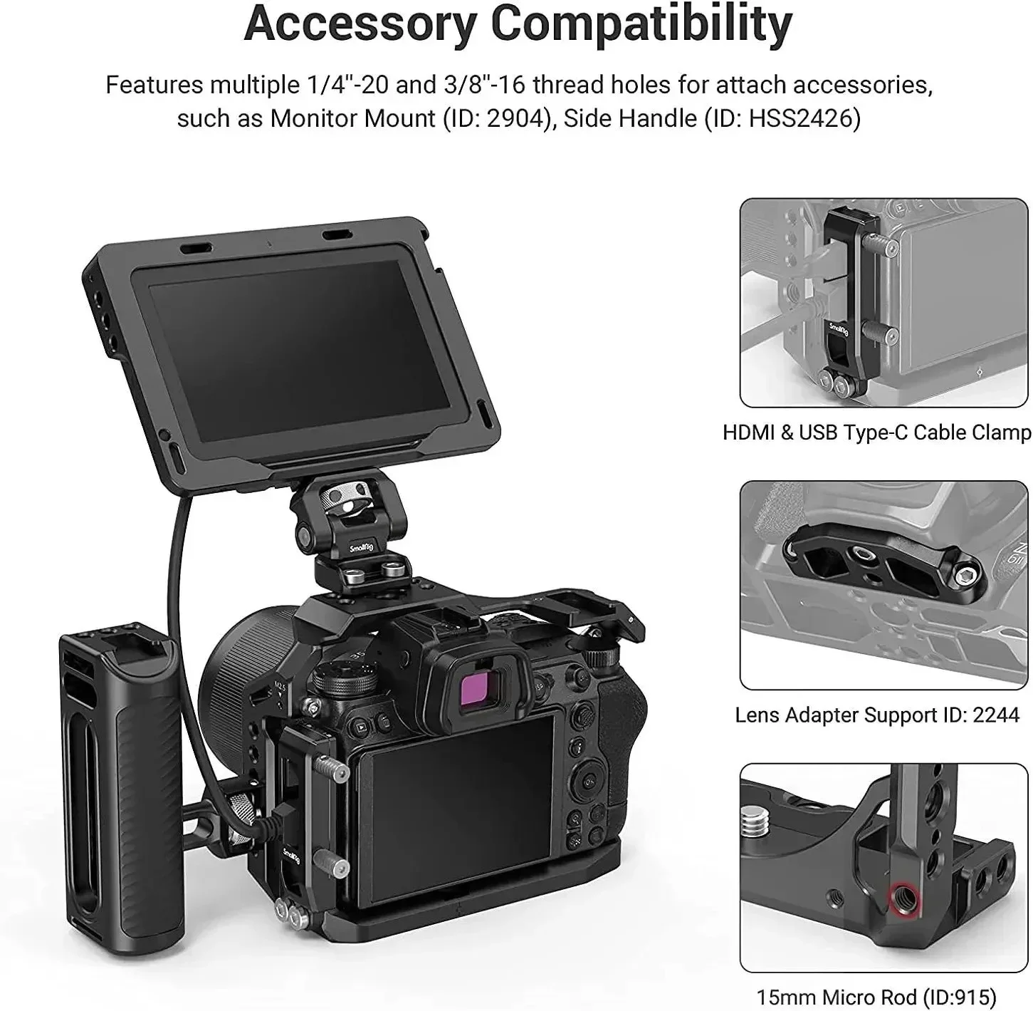 قفص سبائك الألومنيوم Smallrig لنيكون Z5 / Z6 / Z7 / Z6II / Z7II -2926