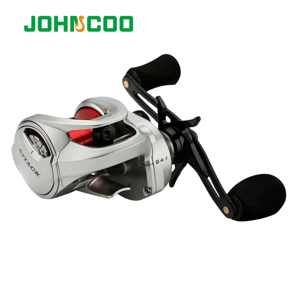 JOHNCOO Attack Freshwater Bait Casting Reel 6kg Max Drag Magnetic Brake System 9+1 BB 6.4:1 Baitcasting Fishing reel