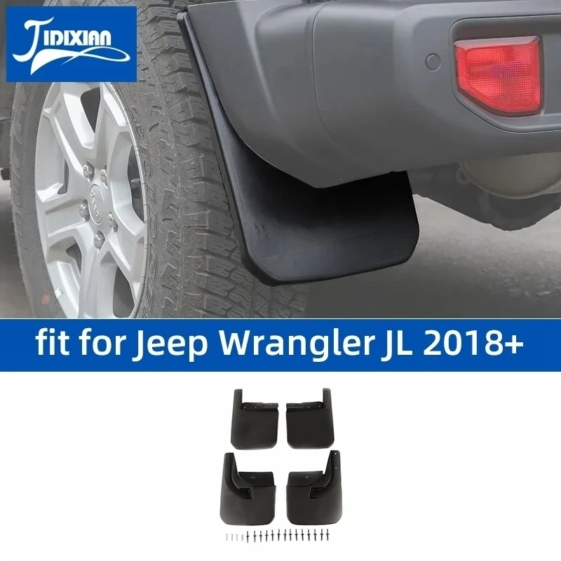 JIDIXIAN for Jeep Wrangler JL Sahara 2018 2019 2020 2021 2022 2023 2024 Car Fender Mudguards Splash Guard Mud Flaps Accessories