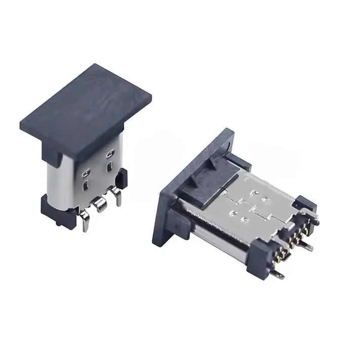 6pin pin socket data transmission interface TYPE-C 16P vertical patch height 10.5MM female 1