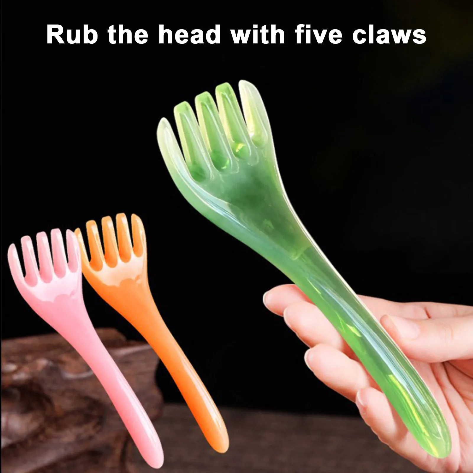 Five Claws Head Massager Resin Scalp Relaxation Stress Relief Hair Comb for Head Scalp Facial Body Massage