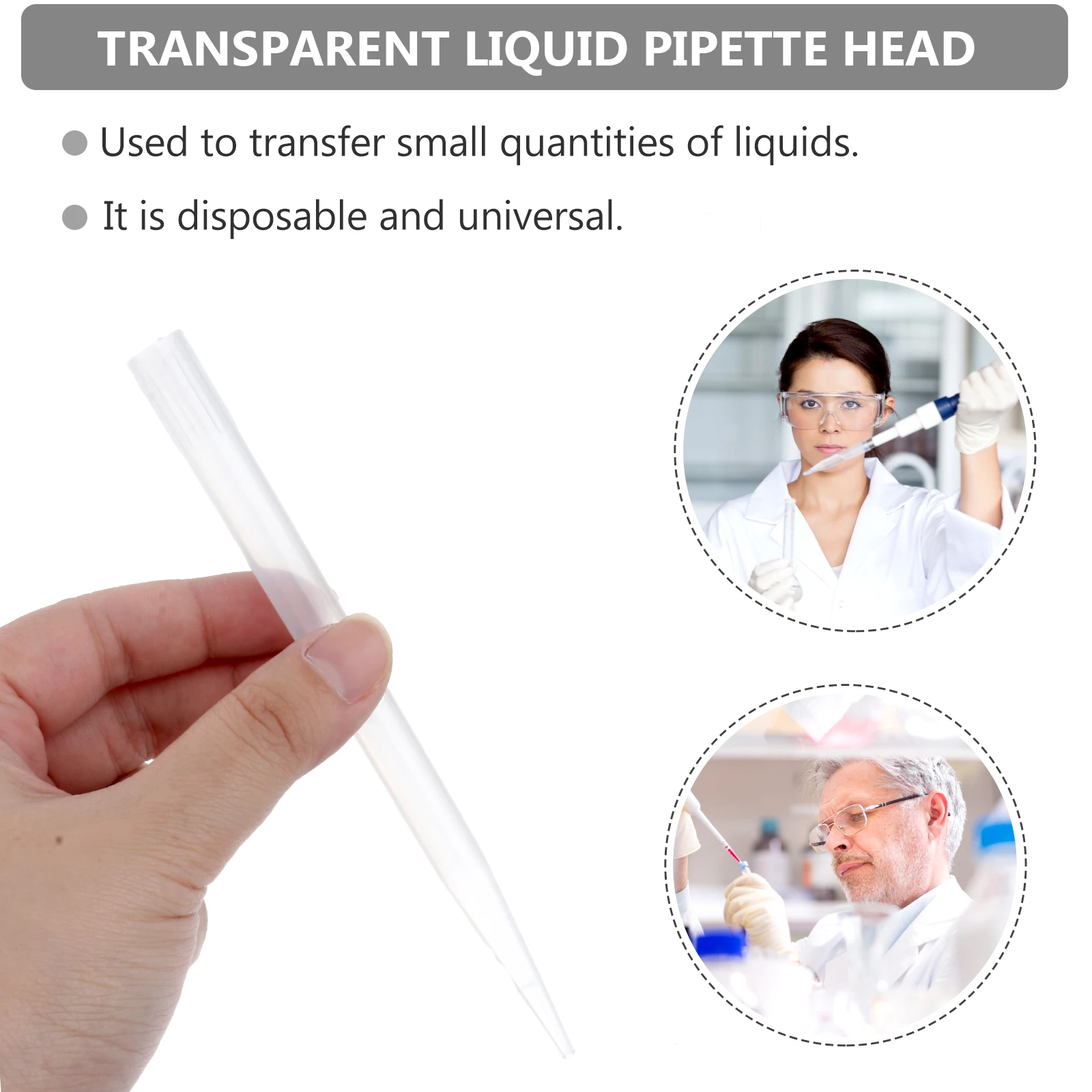 

300 Pcs Pipette Tips Liquid Pipettor Disposable Laboratory Tipslab Bottle Universal