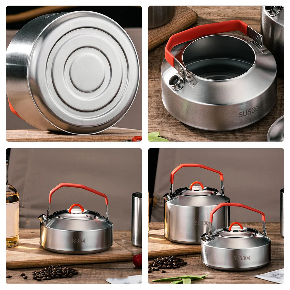 

Stainless Steel Water Kettle Large Capacity Wear-Resistant Outdoor Camping Tea Kettle Portable Stovetop Professional Water Pot