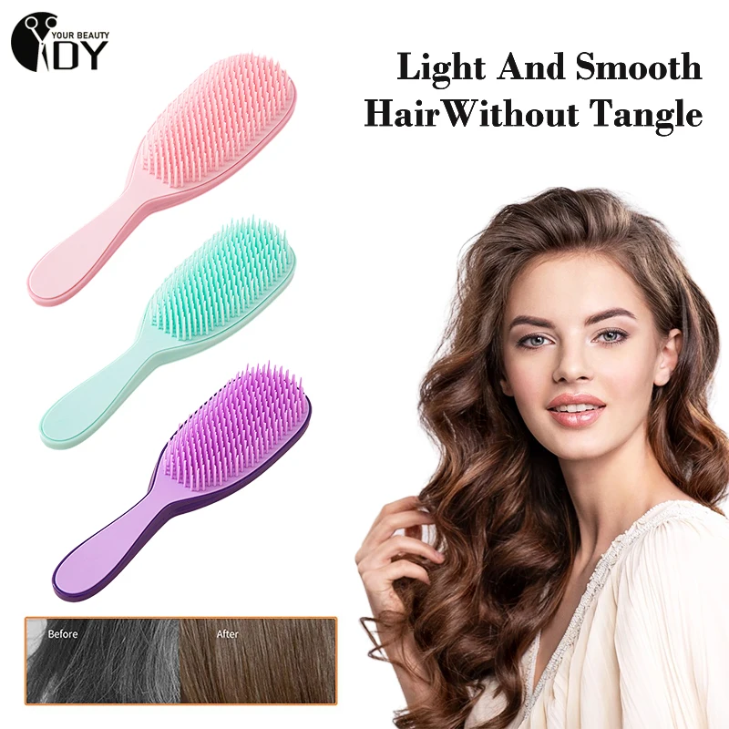 Detangler Scalp Massage Comb Hair Brush Women Hairbrush Anti-tie Knot Comb Para Todos Os Tipos De Cabelo Cuidados Dia A Dia