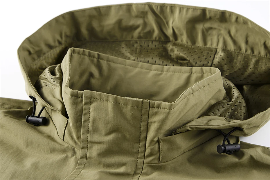 Multi-pocket Cargo Jacket Men Windbreaker Hiking Camp Jacket Coat Male Fashion Casual Hooded Coat Big Size 5XL Outdoor Outwear - Image 5
