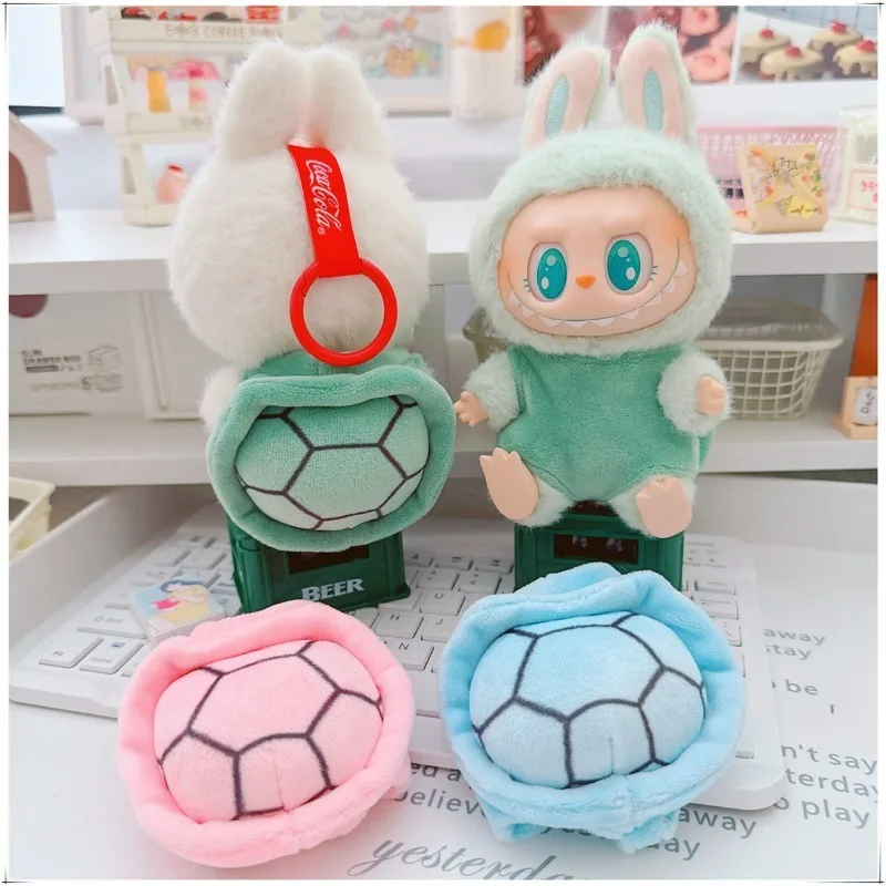 

(without doll)Suitable for 17cm mini labubu doll clothes cartoon tortoise shell coat DIY kawaii wear plush doll accessories