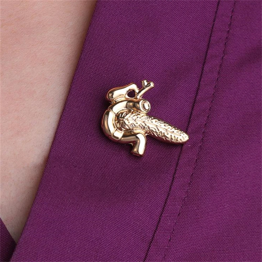 Pancreas Anatomy Metal Pins Medical Pancreatology Brooch Coat Lapel Badge Classic Vintage Jewelry Intern Doctor Gift Accessories