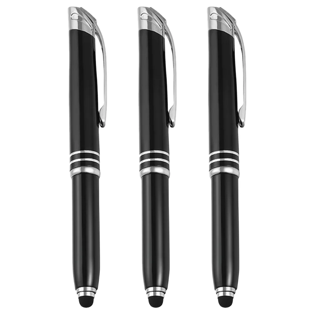

3 Pcs Luminous Ballpoint Pen Fine Tip Metal Light Multi-function Touchscreen Pens LED Writing Stationery Gifts