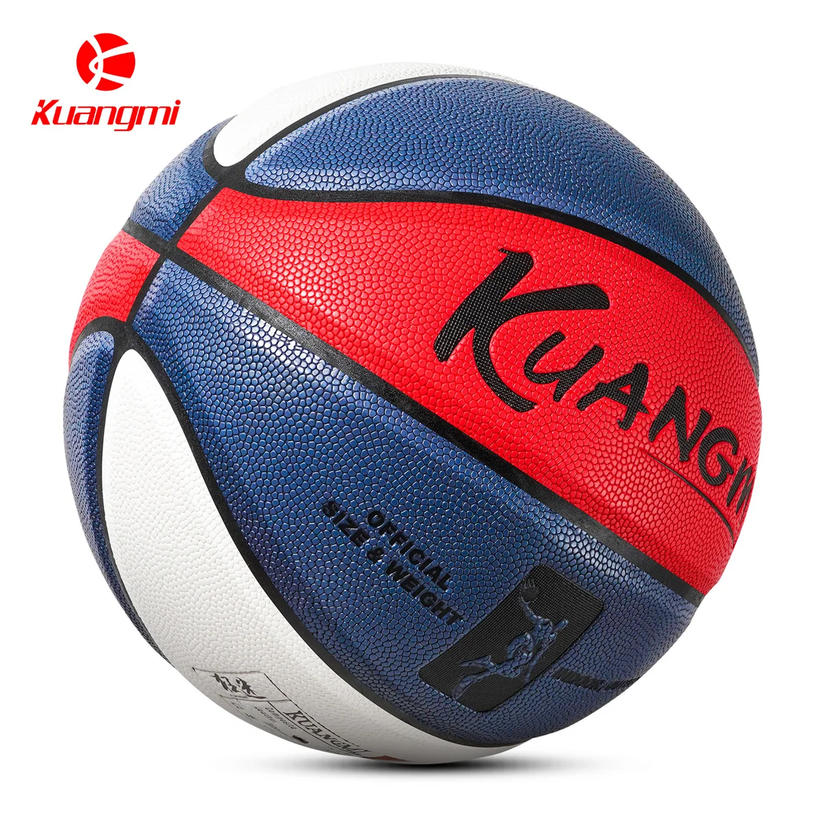 Kuangmi  PU Leather Basketball Official Size 7 Indoor Outdoor Basketball Ball training game 2 colors Free With Net bag+ Needle