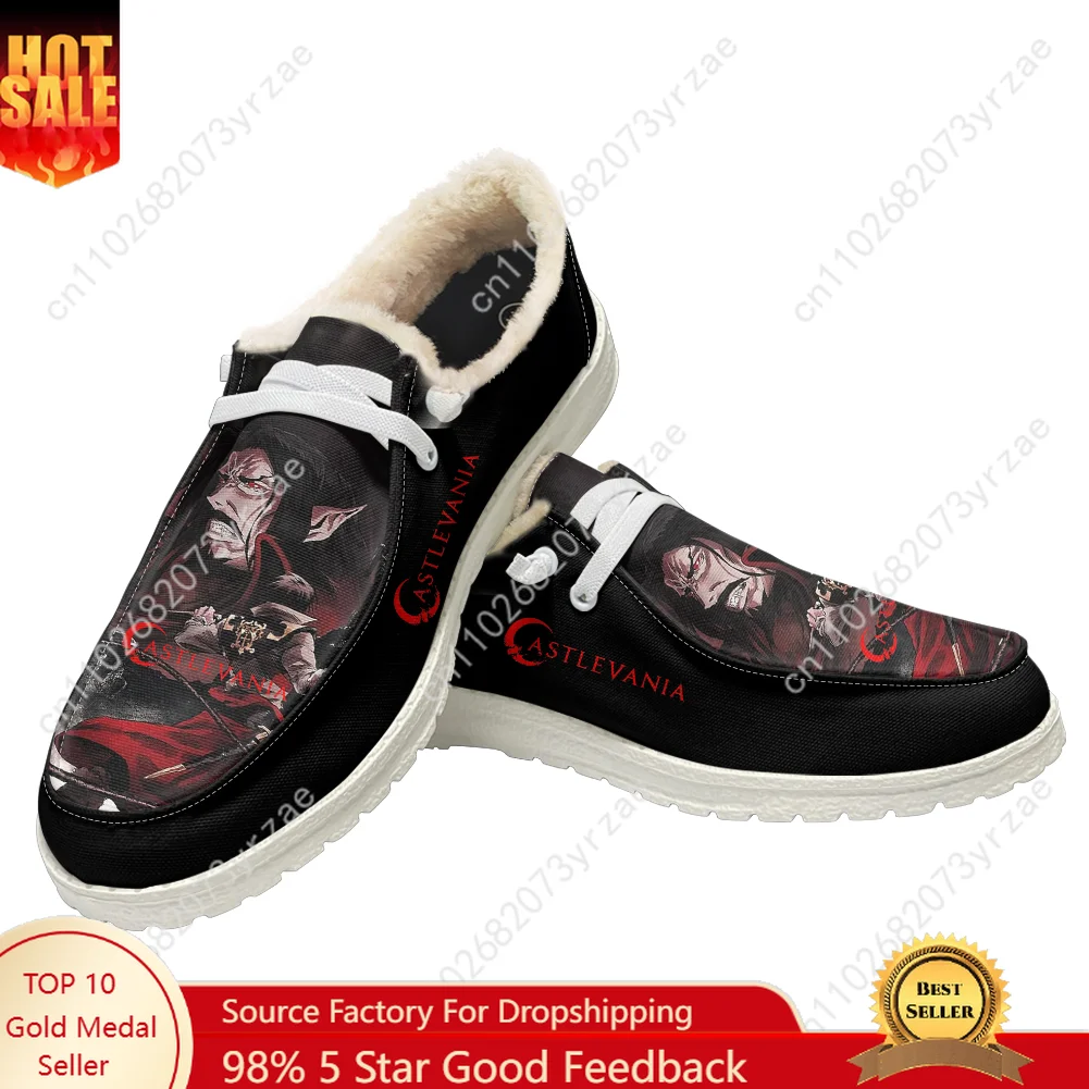

Castlevania Plush Flat Shoe Mens Womens Teenager Warm Shoe Indoor Outdoor High Quality Fashion Light Shoes Custom Made Footwears