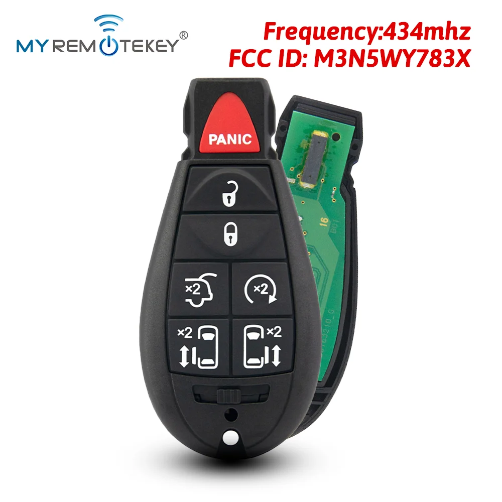 

remtekey M3N5WY783X Fobik key 7 button Original board 434Mhz46 chip for 2008-2018 Chrysler Dodge