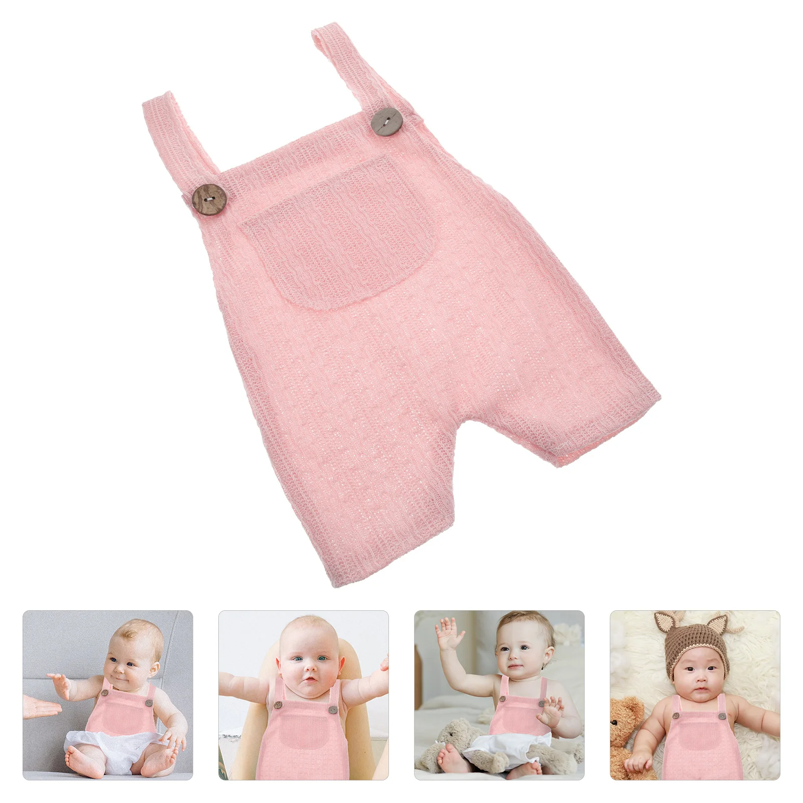 

Newborn Summer Jumpsuits Baby Sleeveless Suspender Outfit Dry Button Romper for Birthday Party Photo Shoot Daily Wear