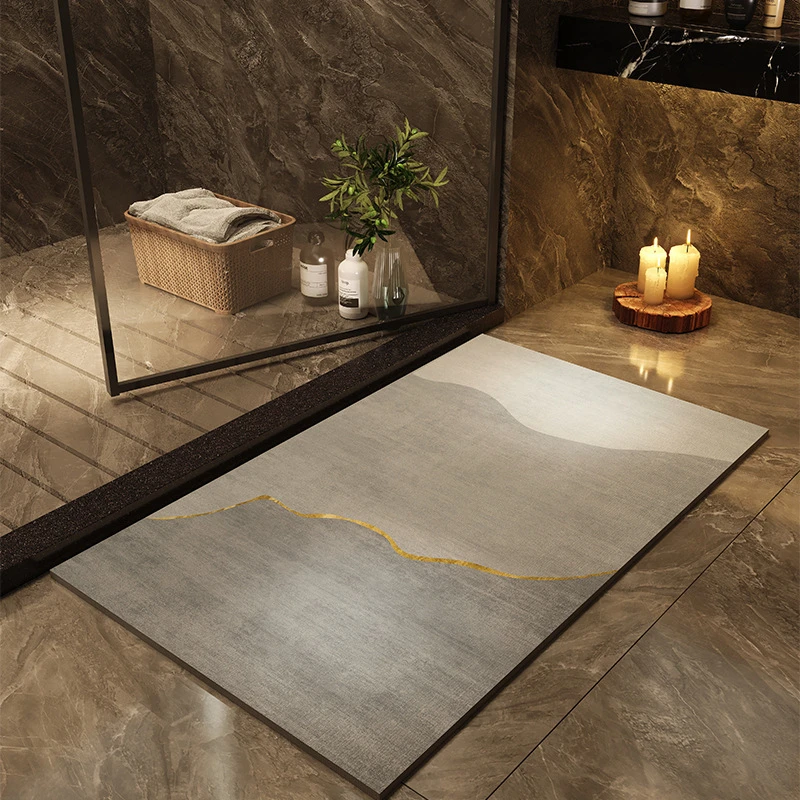 VIKAMA Italian Minimalist Bathroom Mat - Waterproof And Slip-Resistant Entrance Carpet For The Bathroom - Home Decoration