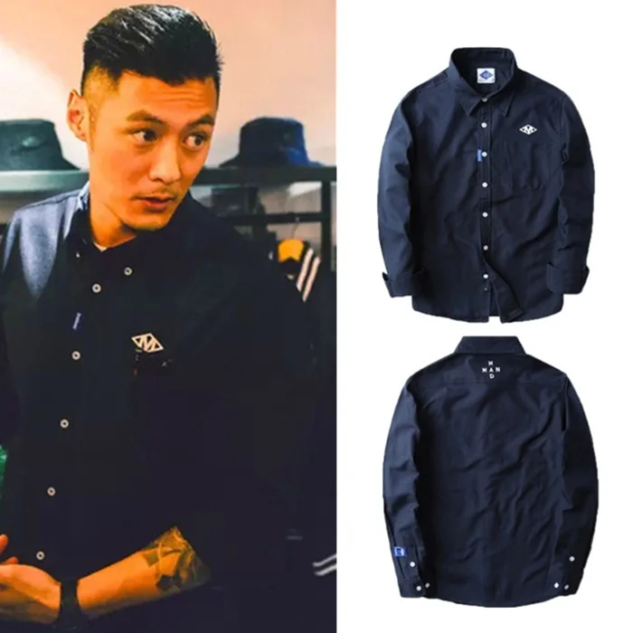 

MDNS модная повседневная ткань из бычьей ткани Long Sve irt мужская свободная посадка Busin irt чистый цвет простой дизайн осенняя мода