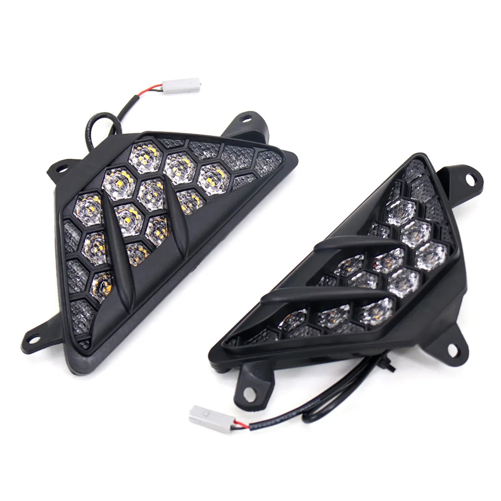 

Motorcycle Front LED Turn Signal Indicator Flasher Light Fit For Kawasaki ZX-6R Ninja 300 400 650 1000
