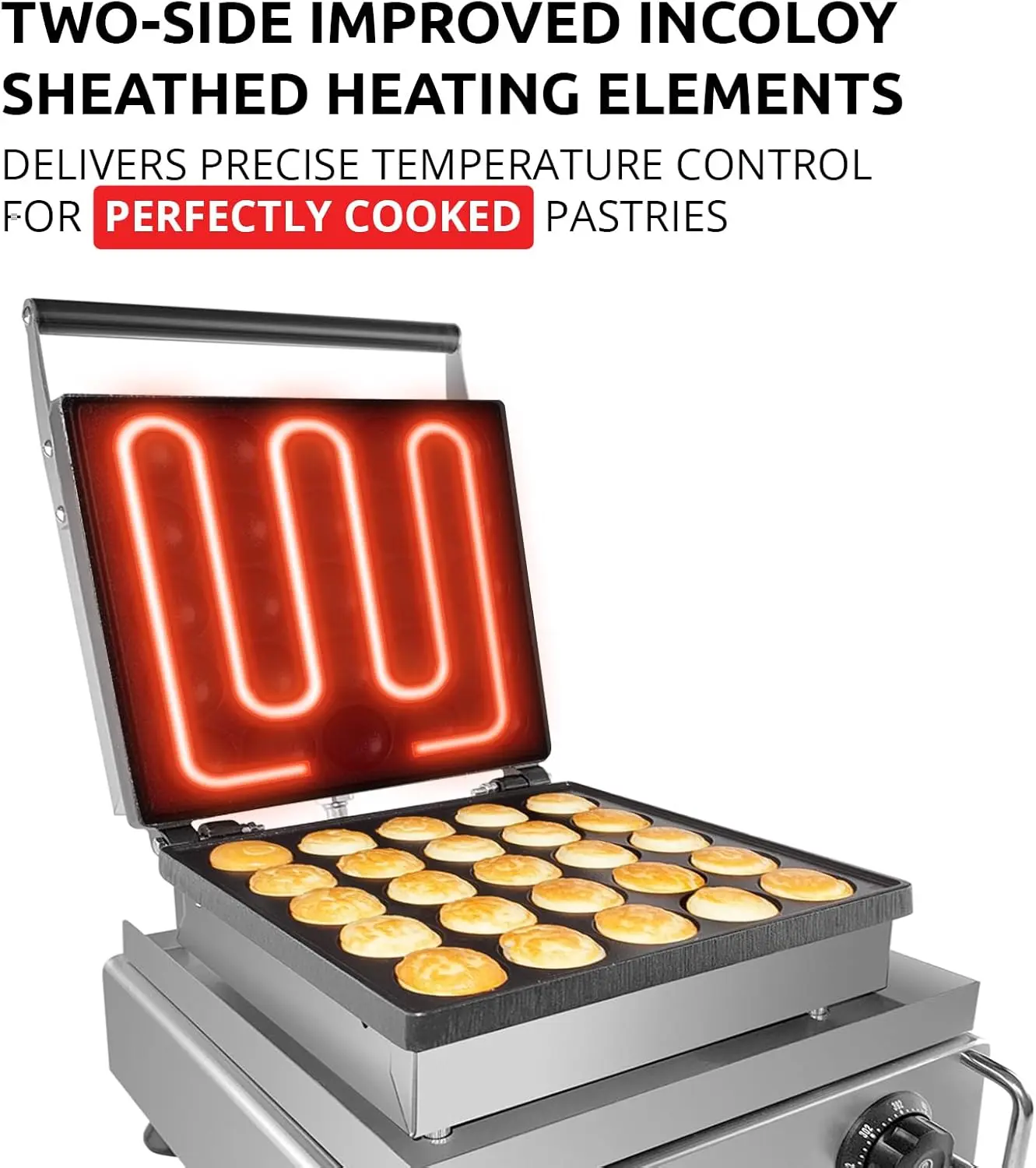 Мини-голландская блинница Poffertjes Making Machine из нержавеющей стали с антипригарным покрытием 110 В (25 шт.)