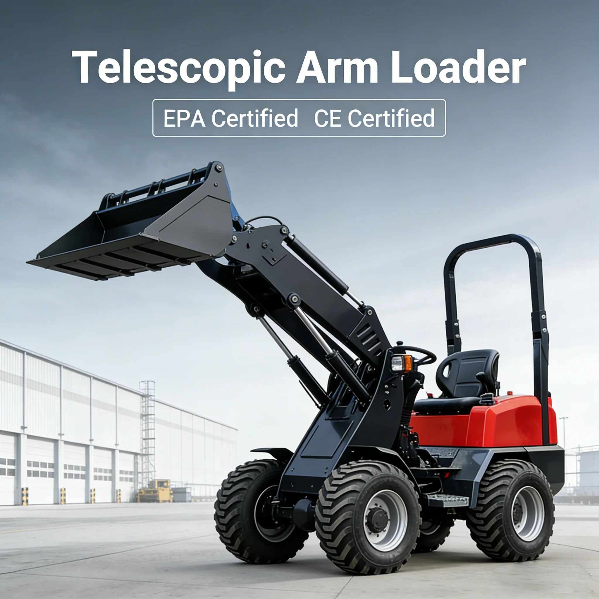 

800kg multi terrain articulated telescopic arm loader CE EPA for farms and construction sites