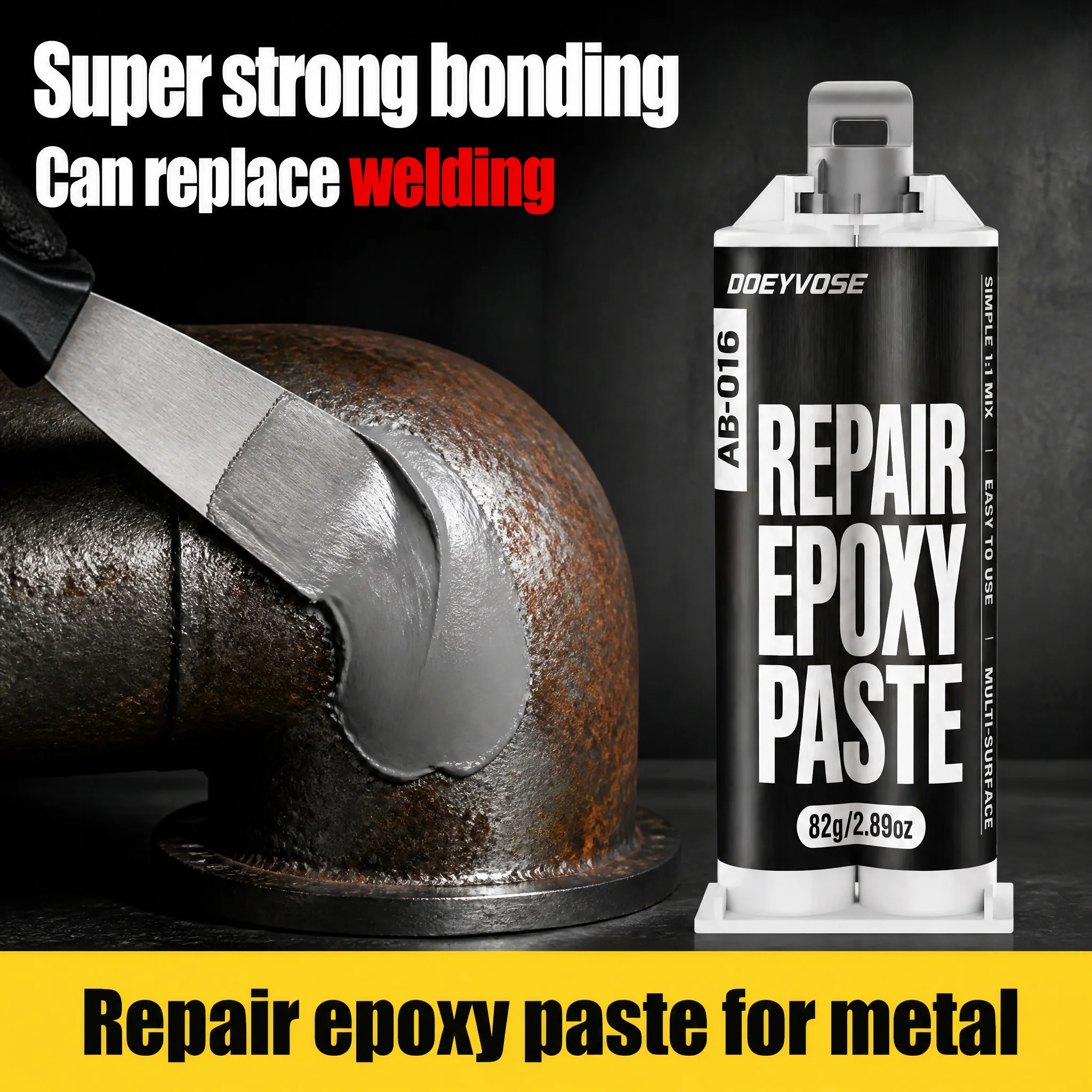 AB Epoxy Repair Paste 82g Metal Casting Crack Filler Industrial Mending Adhesive