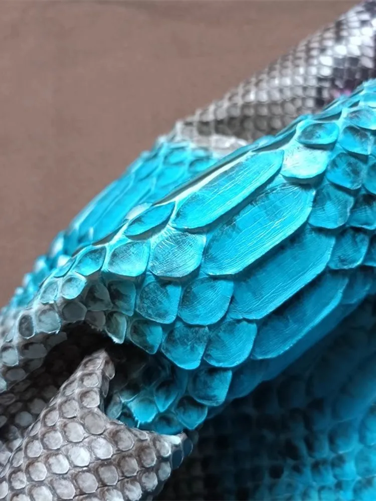 Material de pele de python natural colorido macio couro genuíno artesanato peça tecido acessório diy para capa de telefone