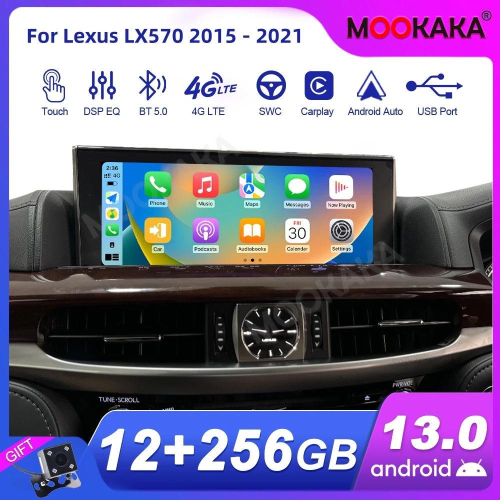 

For Lexus LX570 2015 - 2021 Car Radio Multimedia Player Wireless Carplay Android Auto Autoradio Stereo GPS Navi Head Unit WiFi