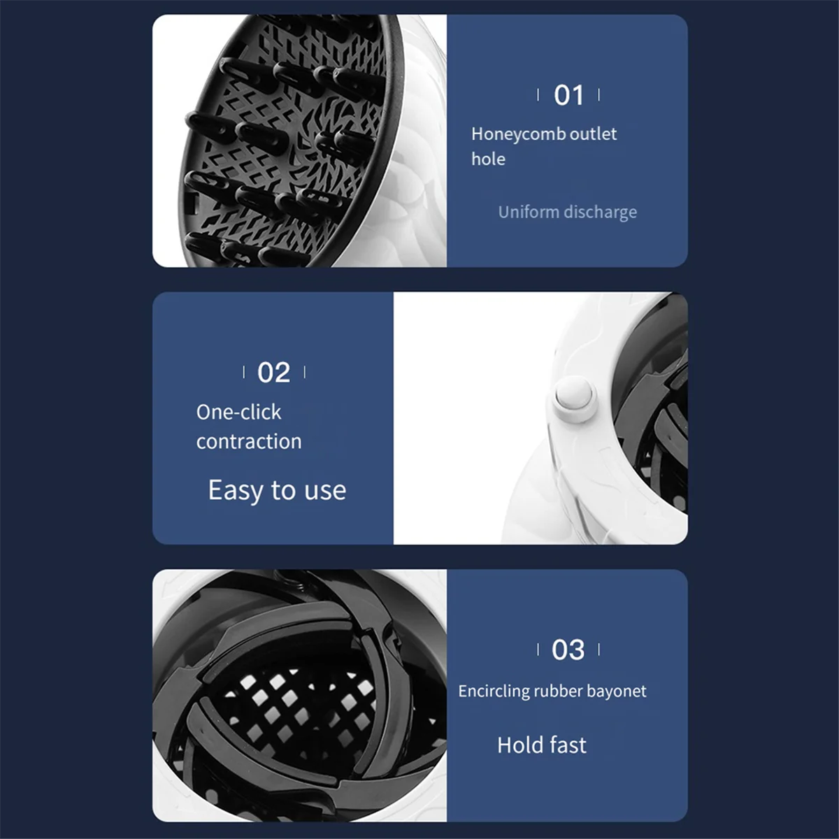 Universal Interface Haartrockner Haube für Friseursalon Haube bläst lockiges Haar Styling Styling Haartrockner Zubehör, schwarz