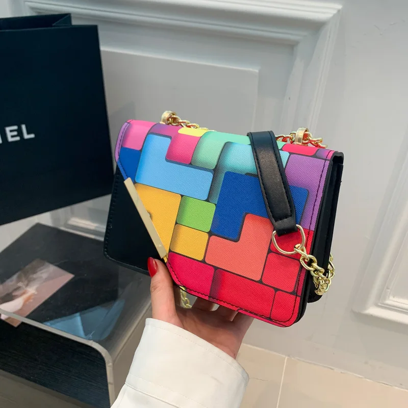 Mini bolso cruzado con cadena de lujo para mujer, bolso de hombro pintado de PU, monedero de Color sólido, bolso de mensajero de diseño de lujo,