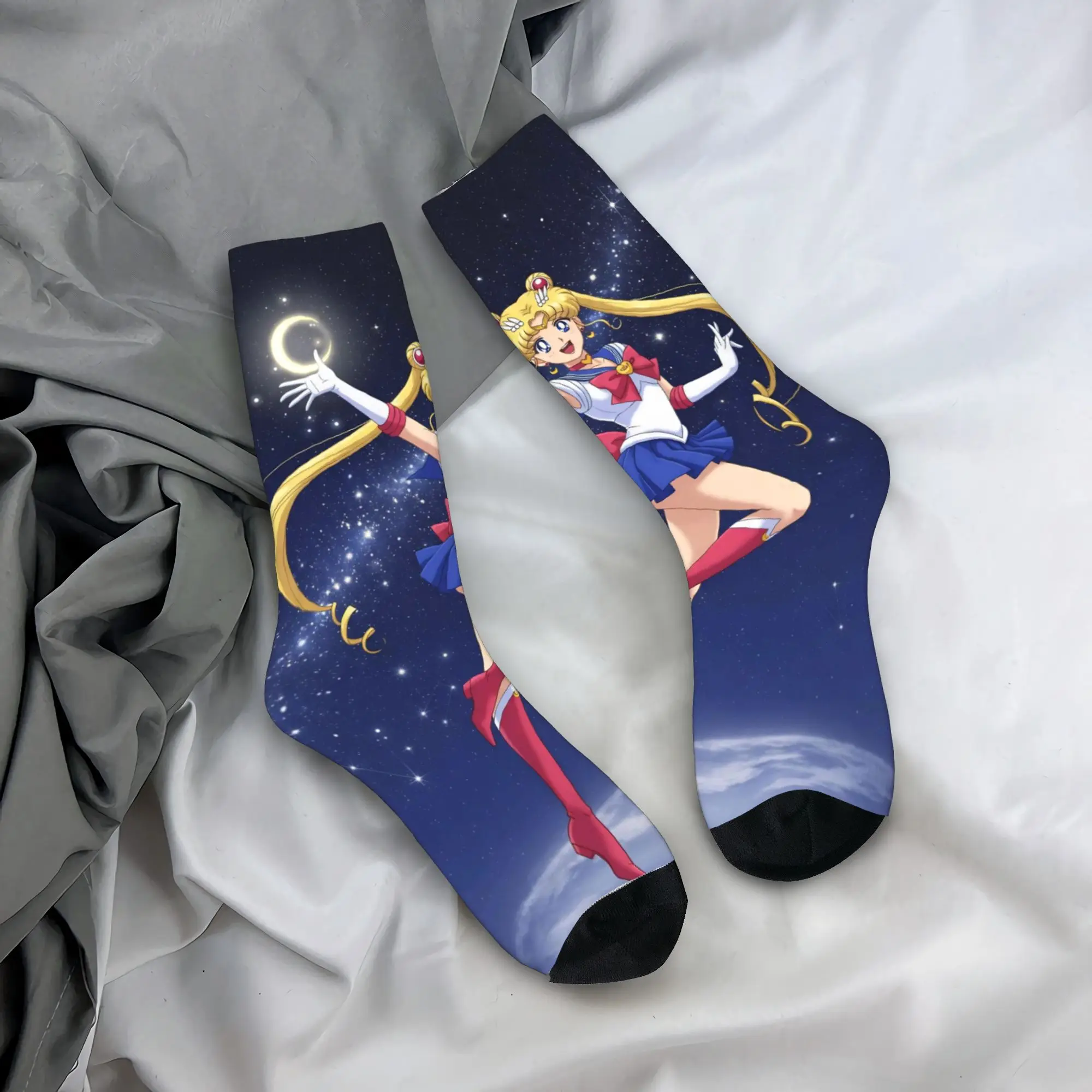 

Взрослые мужские носки, чулки с изображением моряков и луны, противоскользящие теплые мягкие носки, зимние элегантные спортивные носки для бега