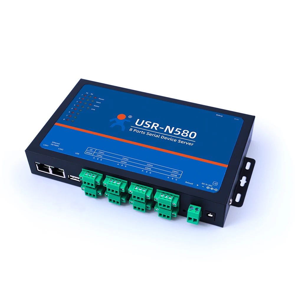 8 RS485 Ports Serial Ethernet Converter IOT Server of Modbus Gateway RTU to Modbus TCP USR-N580