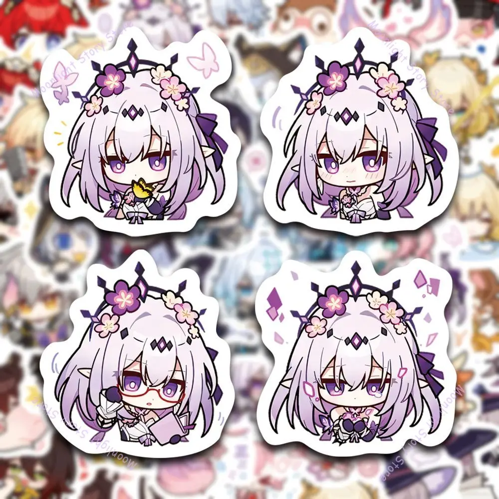 Honkai Star Rail Game Periphery Sticker Cute Chibi Style Dan Heng Herta Pela Bronya Emoji Stickers Notebook Cover Sticker image 6